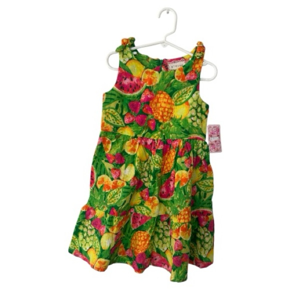 NWT between Girls Tropical Fruit Print Tiered Sundress Size 6